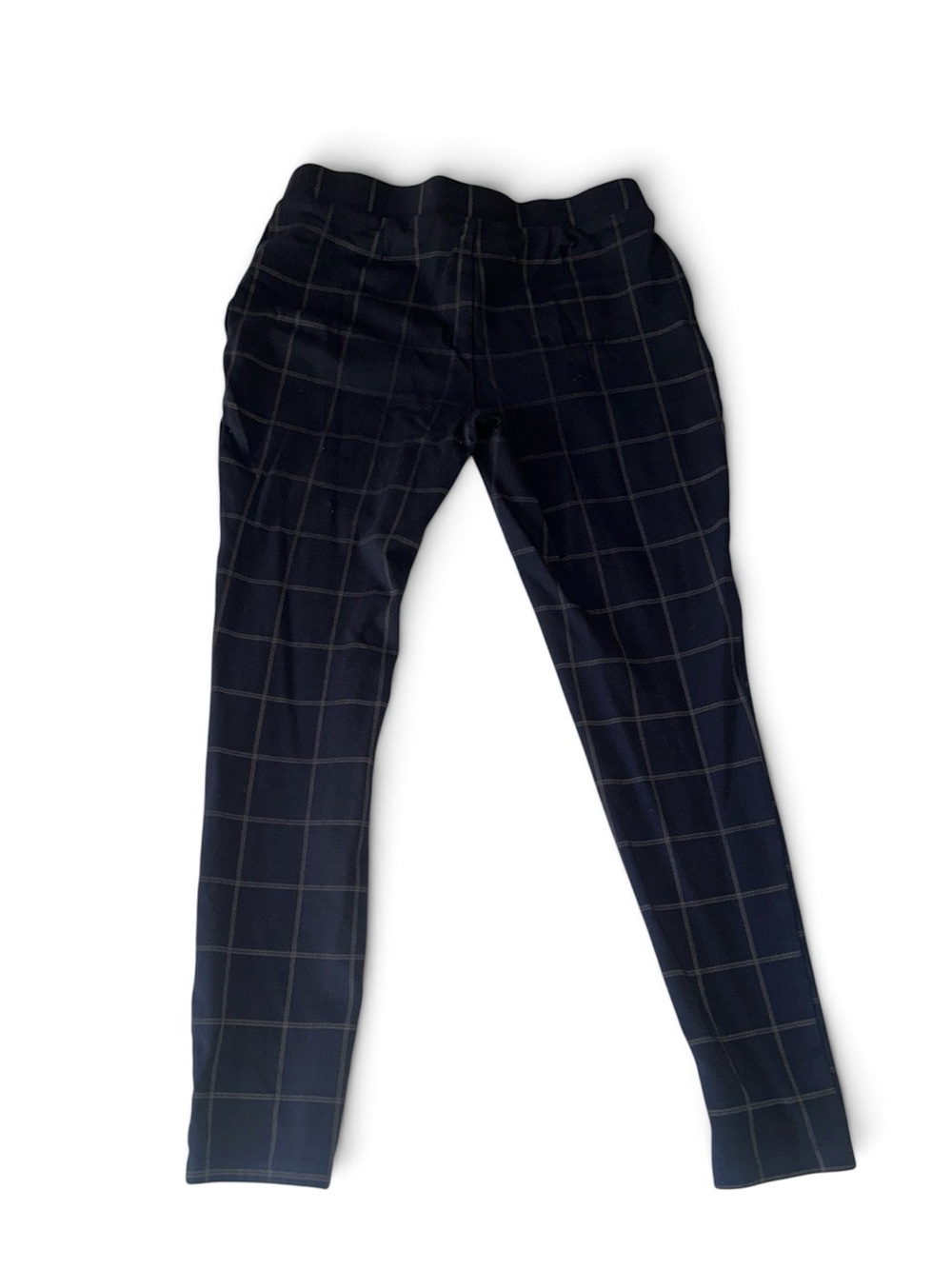 Women's Slim Fit Navy Windowpane Dress Pants